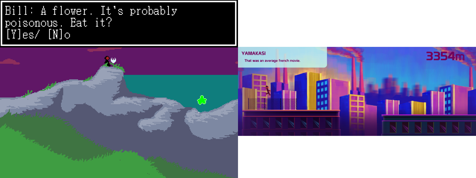 Screenshot of two Ludum Dare games