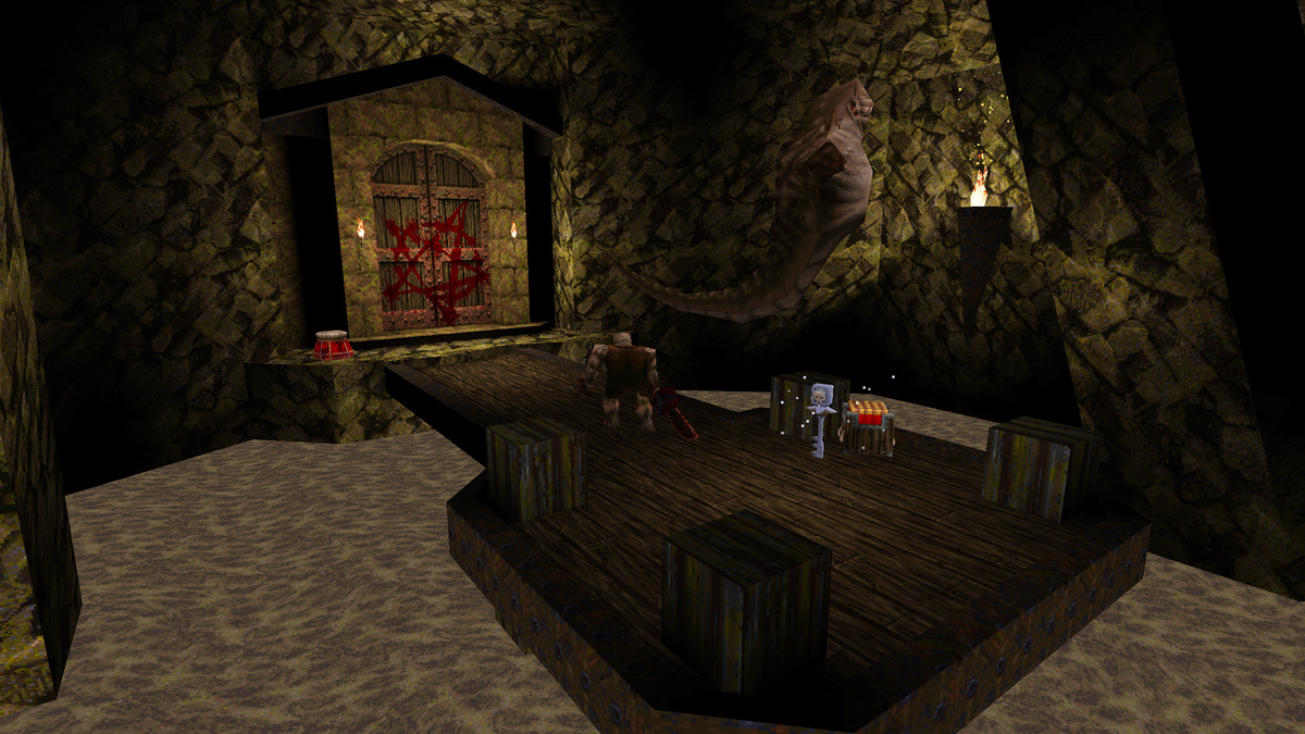 The silver key shown to the player in the cetner of the Quake level “The Grisly Grotto” (E1M4).