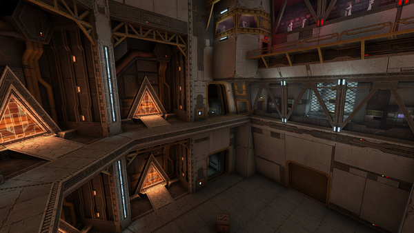 Starting area in the Alkaline Quake mod.